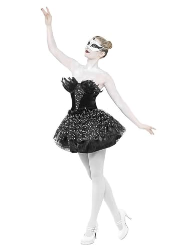 Smiffys Gothic Swan - Dunkler Schwan Kostüm - Größe: L - Verkleidung Karneval Halloween & Motto-Party von Smiffys