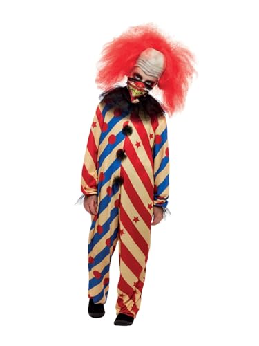 Smiffys Gruseliges Clown-Kostüm, Rot & Blau, All-in-One, Halskrause & Maske Smiffys Gruseliges Clown-Kostüm, Rot & Blau, All-in-One, Halskrause & Maske von Smiffys