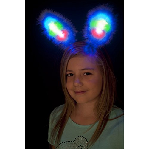 Smiffys Häschen-Ohren, Blau, Marabufeder, mit mehrfarbiger LED Smiffys Häschen-Ohren, Blau, Marabufeder, mit mehrfarbiger LED von Smiffys