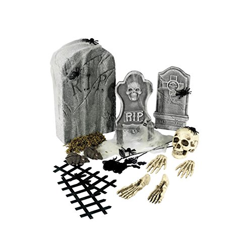 Smiffys Halloween 24-teilige Friedhofskollektion, mit Grabsteinen und Zubehör von Smiffys