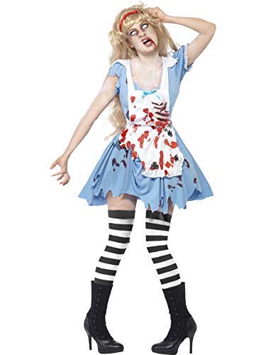 Smiffys Halloween Zombiekostüm Mieses Mädchen, mit Kleid, Latexbrust, Schürze und Stirnband von Smiffys
