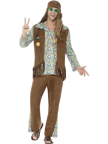 Smiffys 60er-Jahre Hippie-Kostüm, mehrfarbig, mit Hose, Oberteil, Weste, Anhänger und Stirnband Smiffys 60er-Jahre Hippie-Kostüm, mehrfarbig, mit Hose, Oberteil, Weste, Anhänger und Stirnband von Smiffys