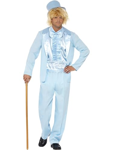 Smiffys 90er-Jahre Dummer-Smoking Kostüm, Blau, mit Jackett, Hose, vorgetäuschtem Hemd und Hut Smiffys 90er-Jahre Dummer-Smoking Kostüm, Blau, mit Jackett, Hose, vorgetäuschtem Hemd und Hut von Smiffys