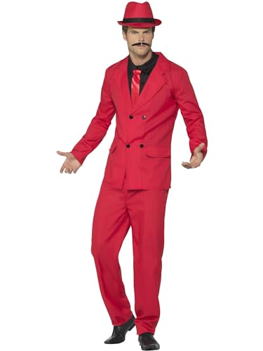 Smiffys Zoot Suit, Rot, mit Jackett, Hose, Hut, vorget„uschtem Hemd und Krawatte Smiffys Zoot Suit, Rot, mit Jackett, Hose, Hut, vorget„uschtem Hemd und Krawatte von Smiffys