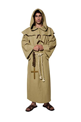 Smiffys, Herren Bruder Tuck Kostüm, Robe, Kapuze, Gürtel und Kreuz, Größe: M, 36275 von Smiffys