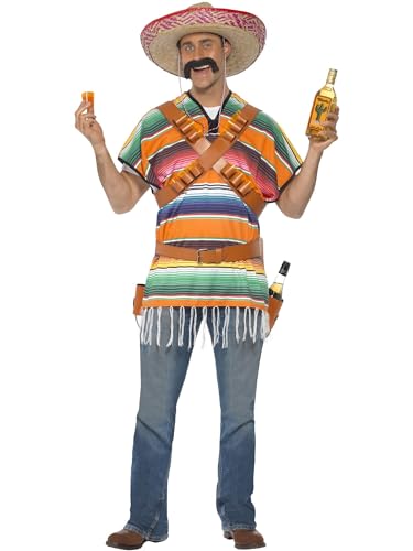 Smiffys Tequila Shooter Herrenkostüm, mit Poncho, Patronengürtel, Gürtel und Flaschen-Holster Smiffys Tequila Shooter Herrenkostüm, mit Poncho, Patronengürtel, Gürtel und Flaschen-Holster von Smiffys