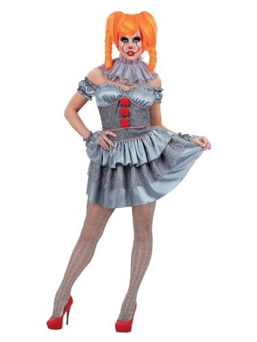 Smiffys IT Chapter 2, Pennywise-Damenkostüm, Minikleid, Ärmel, Halskrause, Bündchen und Strumpfhose Smiffys IT Chapter 2, Pennywise-Damenkostüm, Minikleid, Ärmel, Halskrause, Bündchen und Strumpfhose von Smiffys