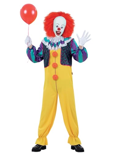 Smiffys IT Classic, 1990, Pennywise-Kostüm, All-in-One mit Halskrause und eingesetzter Weste Smiffys IT Classic, 1990, Pennywise-Kostüm, All-in-One mit Halskrause und eingesetzter Weste von Smiffys