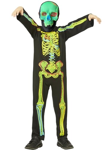 Smiffys Im Dunkeln leuchtendes Neonskelett-Kostüm, Einteiler & Maske Smiffys Im Dunkeln leuchtendes Neonskelett-Kostüm, Einteiler & Maske von Smiffys