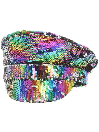 Smiffys Kapitänsmütze mit Pailletten, Regenbogen Smiffys Kapitänsmütze mit Pailletten, Regenbogen von Smiffys