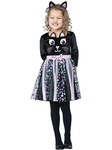 Smiffys Katzenkostüm, Kleid & Stirnband von Smiffys
