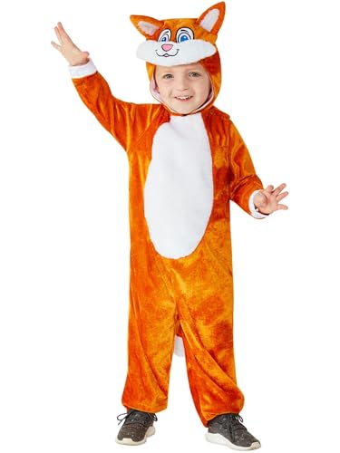 Smiffys Katzenkostüm für Kleinkind, Orange, Mit Kapuzen-Jumpsuit Smiffys Katzenkostüm für Kleinkind, Orange, Mit Kapuzen-Jumpsuit von Smiffys