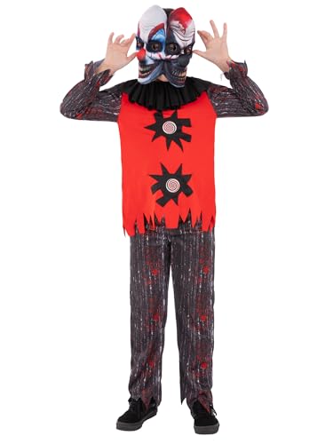 Smiffys Kinder 2-köpfiges Chuckles The Clown-Kostüm gruseliges Doppelkopf-Kostüm Gruseliger Zirkus Clown Halloween-Outfit mit Hemd, Hose und Maske für Jungen Smiffys Kinder 2-köpfiges Chuckles The Clown-Kostüm gruseliges Doppelkopf-Kostüm Gruseliger Zirkus Clown Halloween-Outfit mit Hemd, Hose und Maske für Jungen von Smiffys