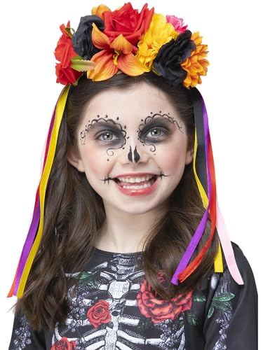 Smiffys Kinder-Rosenstirnband, bunt, Tag der Toten Smiffys Kinder-Rosenstirnband, bunt, Tag der Toten von Smiffys