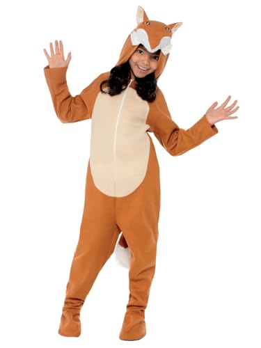 Fox Costume, Orange, with Hooded Jumpsuit & Tail (S) von Smiffys