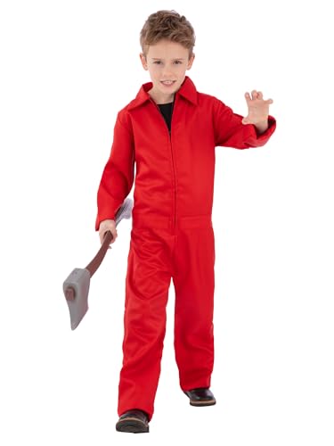 Smiffys Kinder Unisex roter Kesselanzug Kostüm All-in-One Overall Kinder Verkleidung Outfit für Halloween und TV-Film-Charaktere, Alter 4–6 Jahre von Smiffys