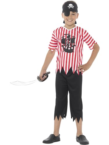 Smiffys Jungenkostüm Fraöhlicher Pirat, Rot und Weiß, mit Oberteil, Hose, Kopftuch und Augenklappe Smiffys Jungenkostüm Fraöhlicher Pirat, Rot und Weiß, mit Oberteil, Hose, Kopftuch und Augenklappe von Smiffys