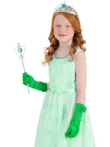 Smiffys Kit Grüne Prinzessin für Kinder, Tiara, Zauberstab und Handschuhe von Smiffys