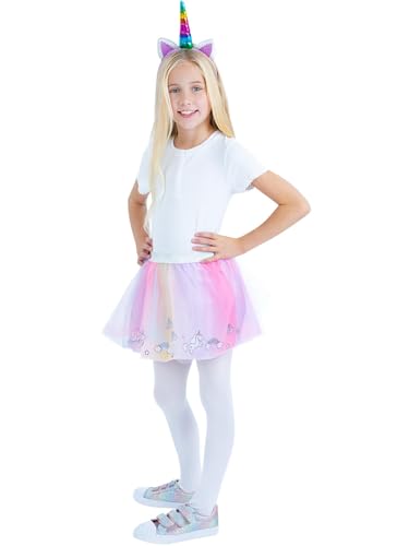 Smiffys Kit Regenbogen-Einhorn, mehrfarbig, mit Tutu und Stirnband von Smiffys