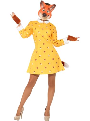 Smiffys Kostüm, Miss Fox, Gelb, mit Kleid, angenähtem Fuchsschwanz, Handschuhen & EVA-Maske Smiffys Kostüm, Miss Fox, Gelb, mit Kleid, angenähtem Fuchsschwanz, Handschuhen & EVA-Maske von Smiffys