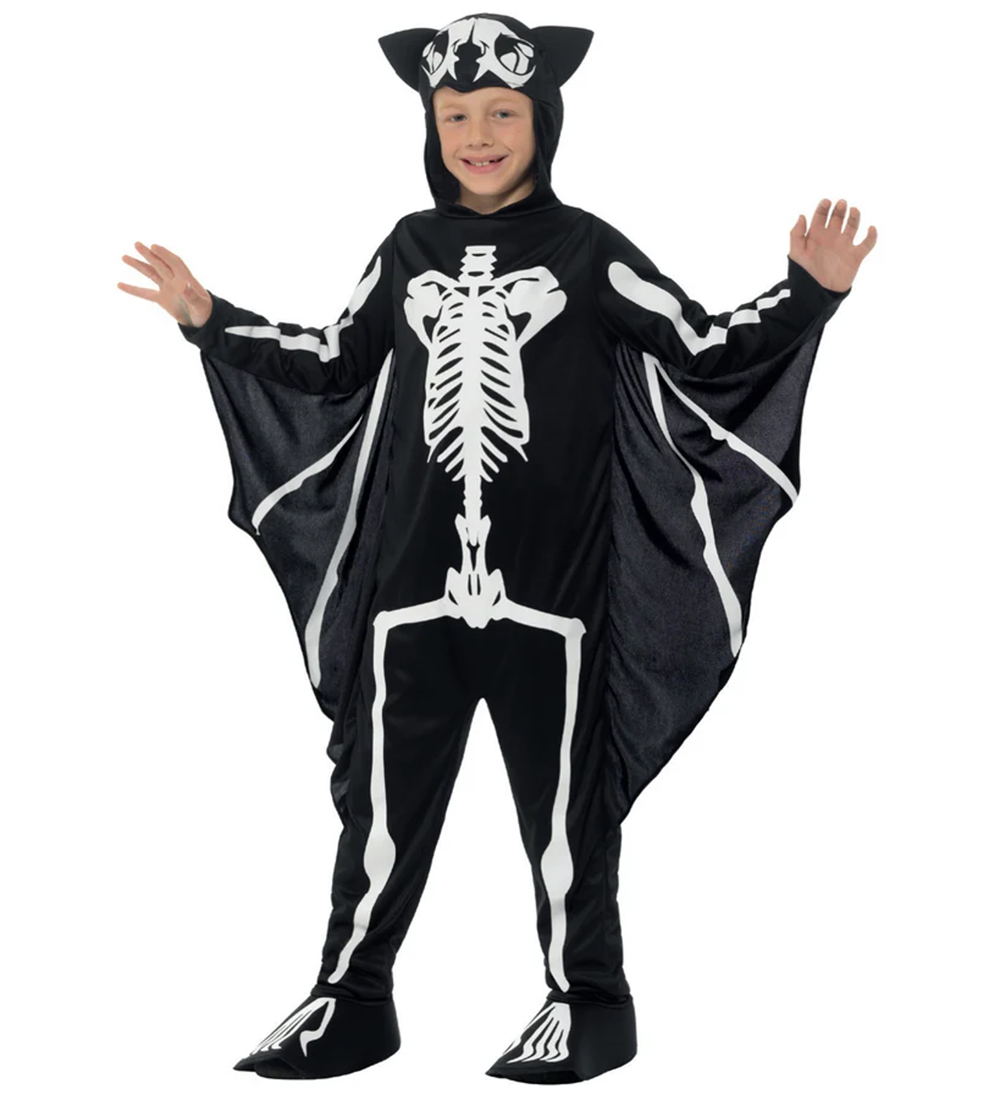 Smiffys Kostüm - Bat Skeleton - Schwarz/Weiß - Smiffys - 4-6 Jahre (104-116) - Kostüme von Smiffys