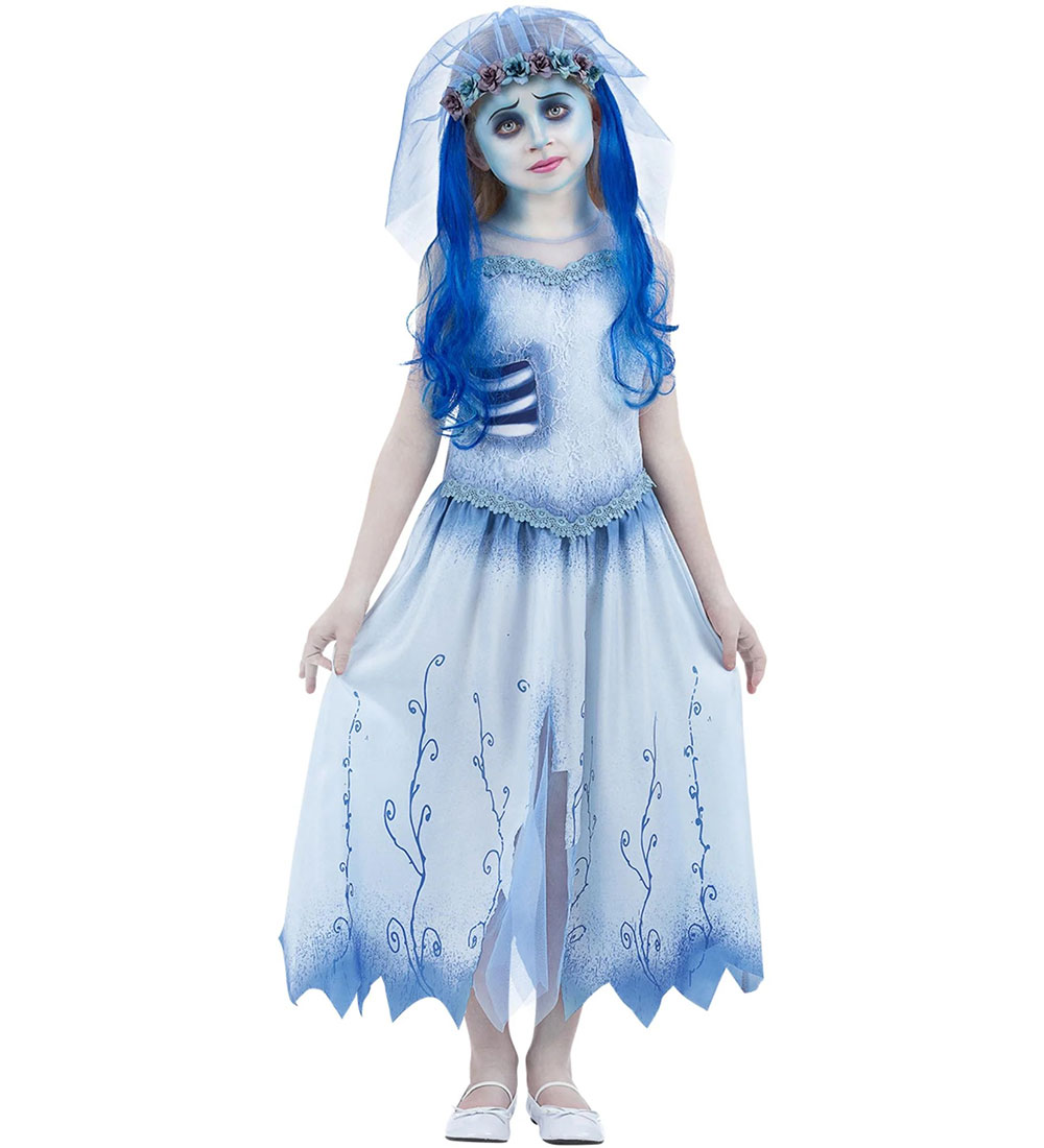 Smiffys Kostüm - Corpse Bride - Emily - Blau - Smiffys - 7-9 Jahre (122-134) - Kostüme von Smiffys