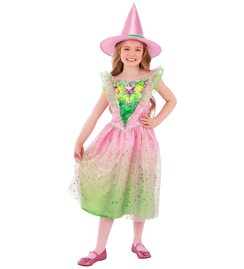 Smiffys Kostüm - Gute Hexe - Rosa/Grün - Smiffys - 7-9 Jahre (122-134) - Kostüme von Smiffys