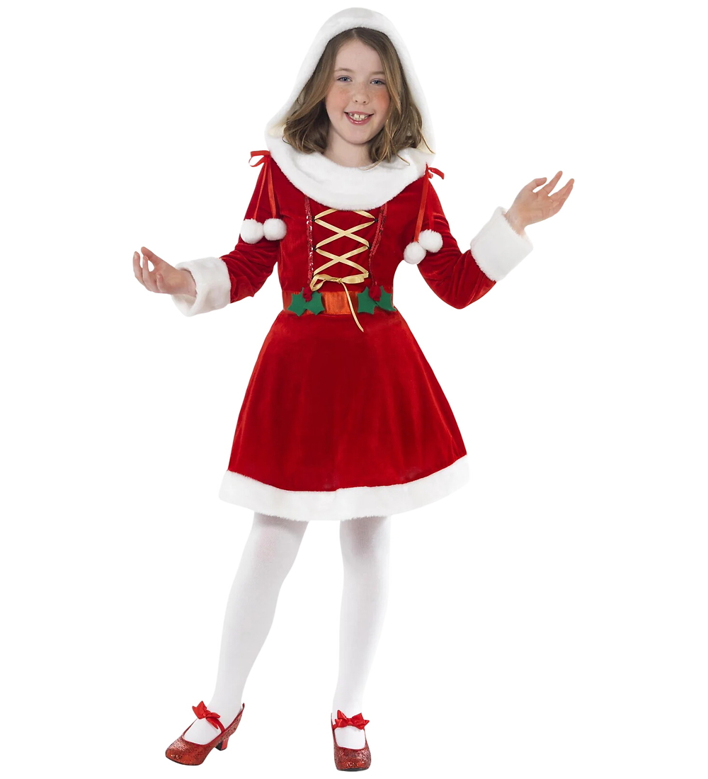 Smiffys Kostüm - Kleines Fräulein Santa - Smiffys - 10-12 Jahre (140-152) - Kostüme von Smiffys
