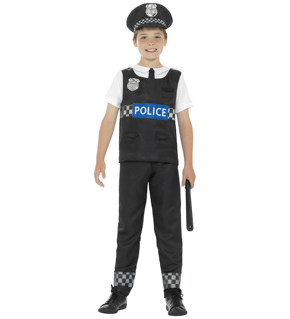 Smiffys Kostüm - Polizistenkostüm - Black & White - Smiffys - 4-6 Jahre (104-116) - Kostüme von Smiffys