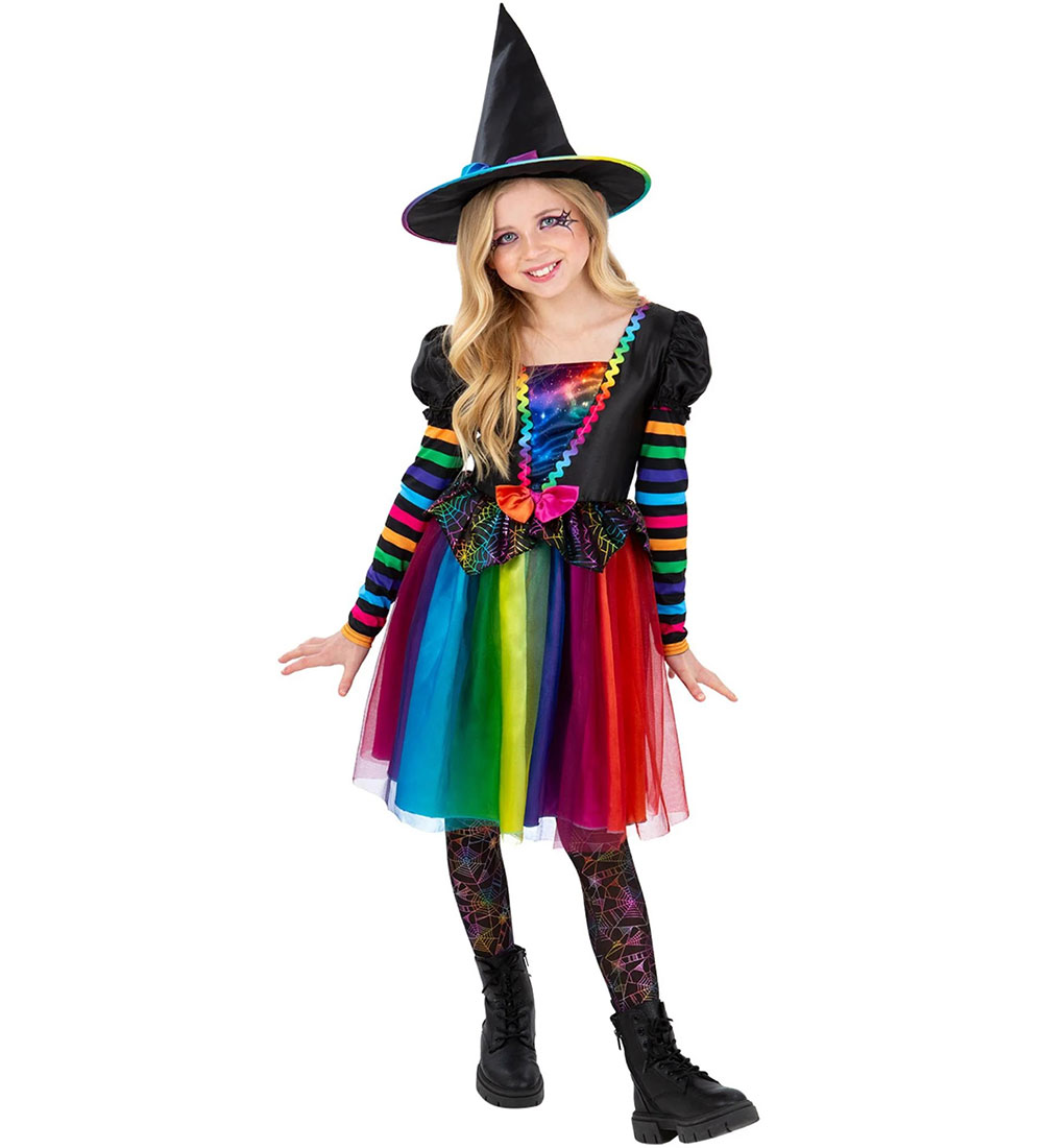 Smiffys Kostüm - Rainbow Hexe - Mehrfarbig - Smiffys - 4-6 Jahre (104-116) - Kostüme von Smiffys