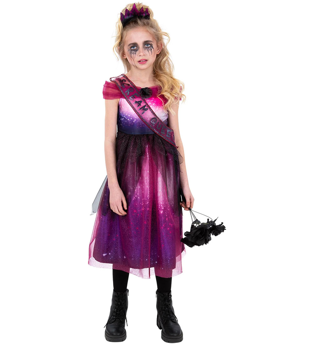 Smiffys Kostüm - Scream Queen - Lila/Rosa - Smiffys - 7-9 Jahre (122-134) - Kostüme von Smiffys