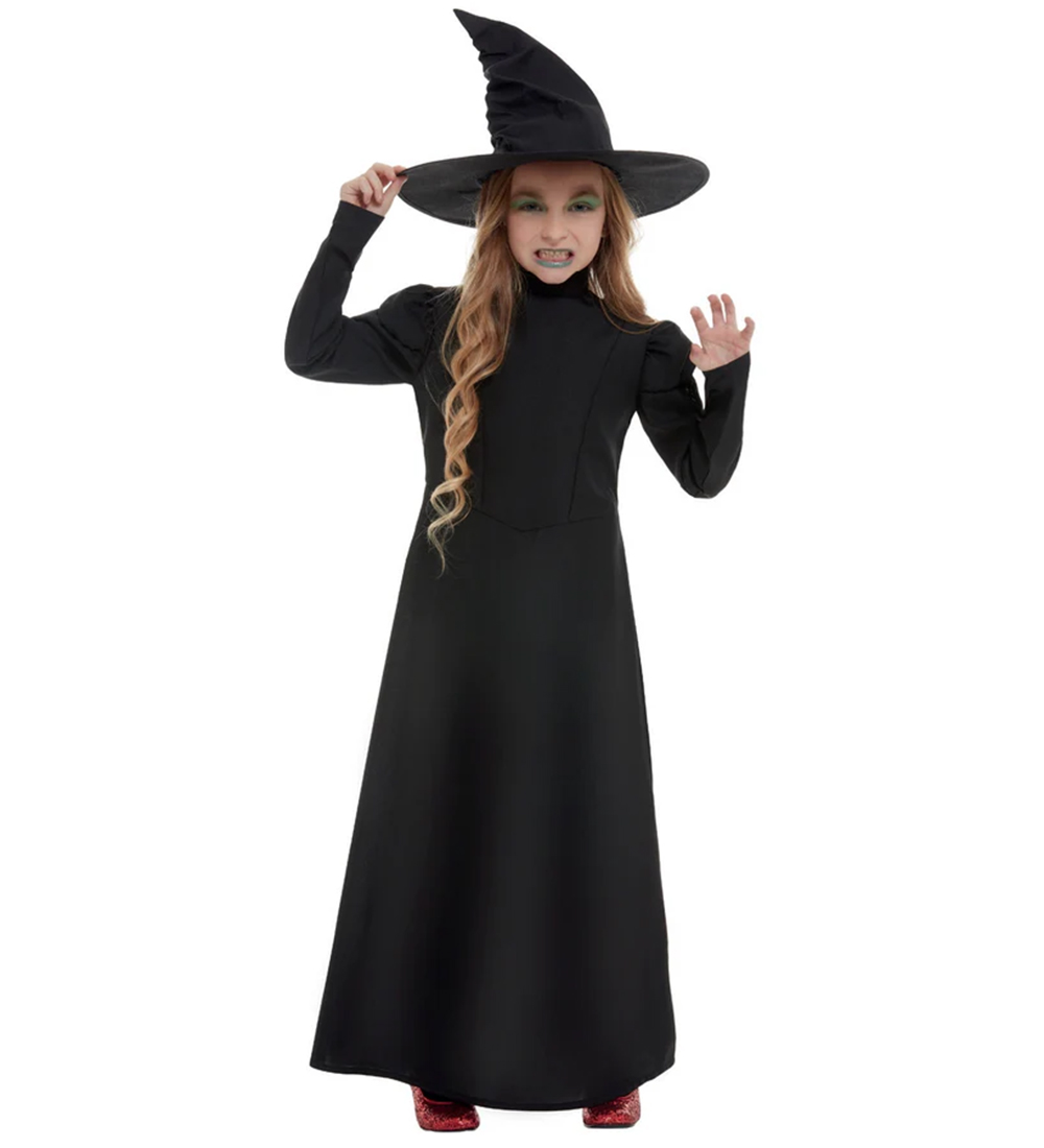 Smiffys Kostüm - Wicked Witch Girl - Schwarz - Smiffys - 7-9 Jahre (122-134) - Kostüme von Smiffys