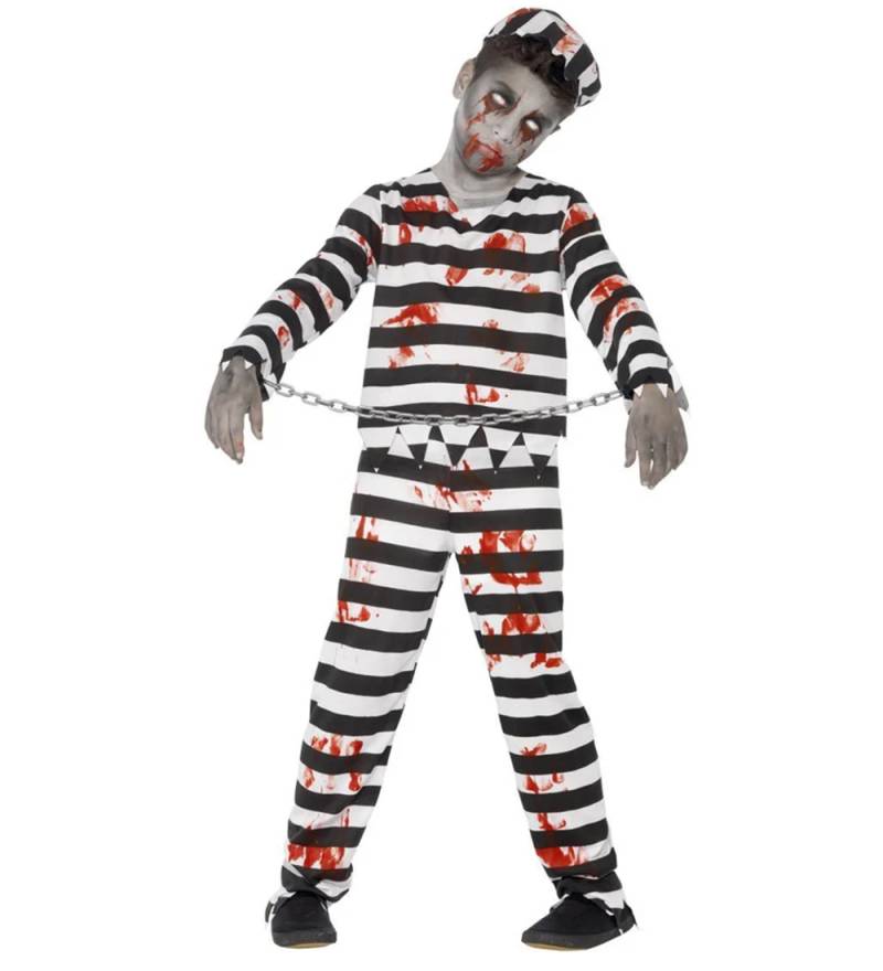 Smiffys Kostüm - Zombie-Sträfling - Schwarz/Weiß - Smiffys - 7-9 Jahre (122-134) - Kostüme von Smiffys