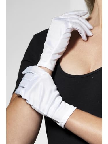 Fever Damen Kurze Handschuhe, One Size, Weiß, 0190 von Smiffys