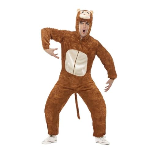 Smiffys Kuscheliges Affen-Kostüm für Herren Overall braun - Braun Smiffys Kuscheliges Affen-Kostüm für Herren Overall braun - Braun von Smiffys