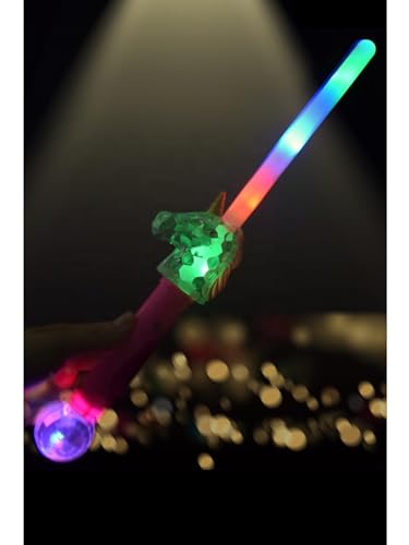 Smiffys LED leuchtender Einhorn Zauberstab, Batterien enthalten, 38cm von Smiffys