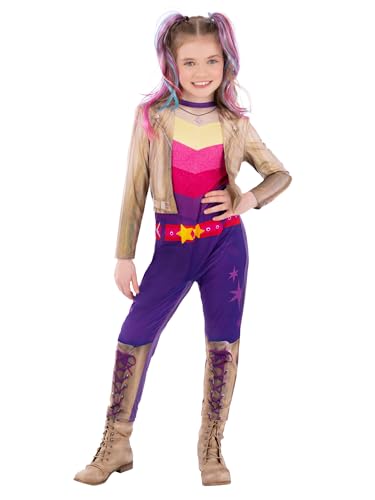 Smiffys Mädchen Einhorn Academy Sophia Kostüm, offizieller Kinder Overall mit bedruckter Mock-Jacke, bunte Fantasie-Verkleidung für Buchwoche, Geburtstagsfeiern, Cosplay & Halloween, Alter 4-6 Jahre von Smiffys