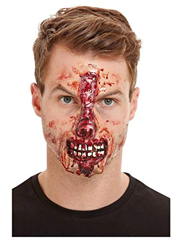 Smiffys Make-Up FX, Exposed Nose & Mouth Latex Face Wound, Red von Smiffys