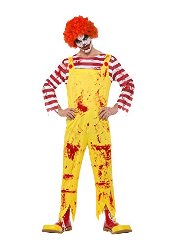 Smiffys Grusel-Killer-Clown-Kostüm, Gelb & Rot, mit Overall von Smiffys