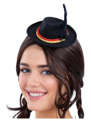 Smiffys Mini Bayerischer Trenker-Hut, schwarz mit Haarspangen, Party-Papierwaren, Kostüm, Erwachsenen-Verkleidungshüte Smiffys Mini Bayerischer Trenker-Hut, schwarz mit Haarspangen, Party-Papierwaren, Kostüm, Erwachsenen-Verkleidungshüte von Smiffys