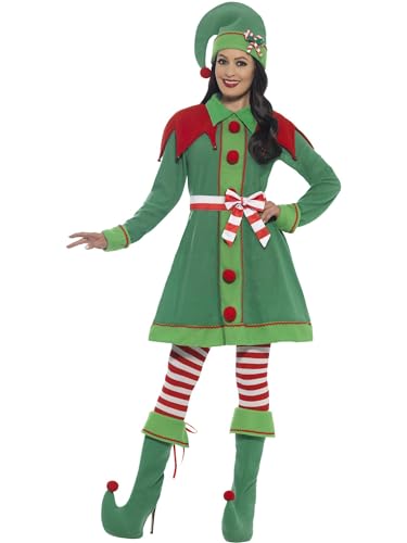 Smiffys Miss-Elf-Kostüm, Grün, mit Kleid, Hut, Stiefelüberziehern, Strumpfhose & Gürtel Smiffys Miss-Elf-Kostüm, Grün, mit Kleid, Hut, Stiefelüberziehern, Strumpfhose & Gürtel von Smiffys