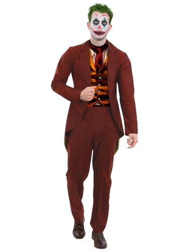 Smiffys Modernes Trickster-Kostüm, T-Shirt, Jacke und Hose, Halloween-Kreis, Sinister-Kostüme, Clown-Kostüme von Smiffys