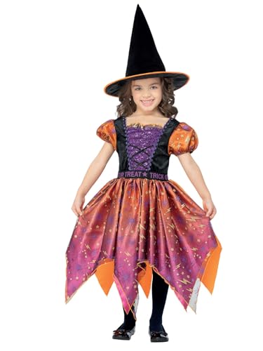Smiffys Mond- & Sterne-Hexe, Kostüm, Kleid & Hut, Orange Smiffys Mond- & Sterne-Hexe, Kostüm, Kleid & Hut, Orange von Smiffys
