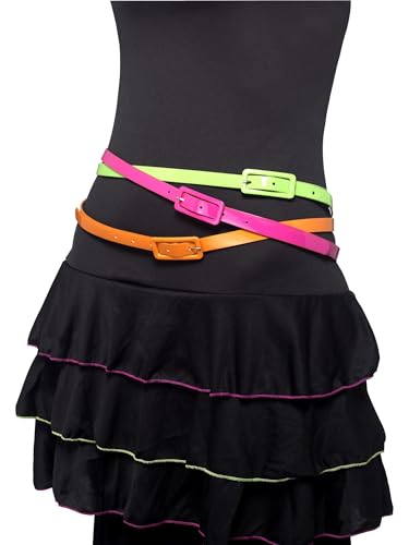 Smiffys Neon-Gürtel, Mehrstückpackung à 3, 80er Stil Smiffys Neon-Gürtel, Mehrstückpackung à 3, 80er Stil von Smiffys