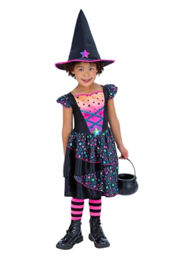 Smiffys Neonstern-Hexe mit Kleid & Hut, Halloween-Kind-Kostüm, Halloween-Kostüme Smiffys Neonstern-Hexe mit Kleid & Hut, Halloween-Kind-Kostüm, Halloween-Kostüme von Smiffys
