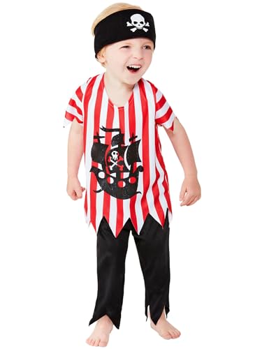Smiffys Piratenkostüm für Kleinkind, Mehrfarbig, mit Oberteil, Hose Bandana Smiffys Piratenkostüm für Kleinkind, Mehrfarbig, mit Oberteil, Hose Bandana von Smiffys