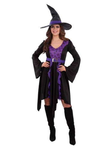 Smiffys Praktisches Hexenkostüm mit Kleid und Hut, Halloween-Kostüm für Erwachsene, Halloween-Kostüme Smiffys Praktisches Hexenkostüm mit Kleid und Hut, Halloween-Kostüm für Erwachsene, Halloween-Kostüme von Smiffys