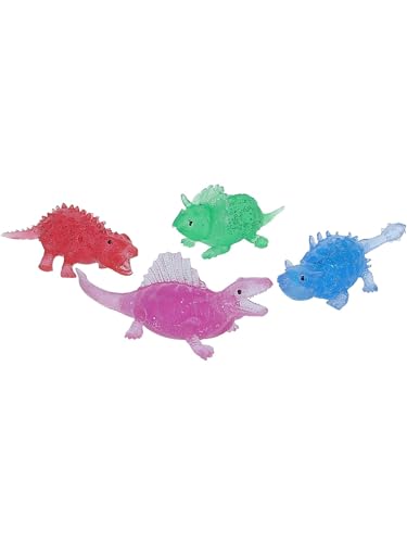 Smiffys Quetschbare Glitzer-Dinosaurier, 16 Stück, Sortiert, in Schaukasten von Smiffys