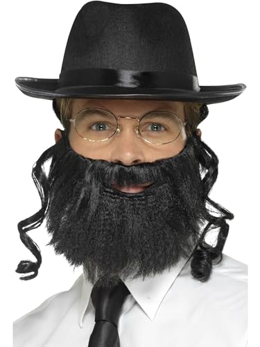 Smiffys Rabbi-Set, Schwarz, mit Hut mit befestigten Haaren, Bart und Brille Smiffys Rabbi-Set, Schwarz, mit Hut mit befestigten Haaren, Bart und Brille von Smiffys