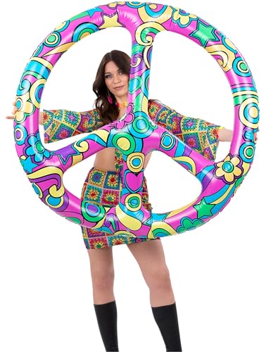 Smiffys Riesiges aufblasbares CND-Symbol, Rosa, 132 cm, Friedenszeichen, Kostümzubehör für Erwachsene, 60er-, 70er-Jahre-Festival-Party-Dekoration, Retro-Hippie-Kostüm-Requisite für Fotos Smiffys Riesiges aufblasbares CND-Symbol, Rosa, 132 cm, Friedenszeichen, Kostümzubehör für Erwachsene, 60er-, 70er-Jahre-Festival-Party-Dekoration, Retro-Hippie-Kostüm-Requisite für Fotos von Smiffys